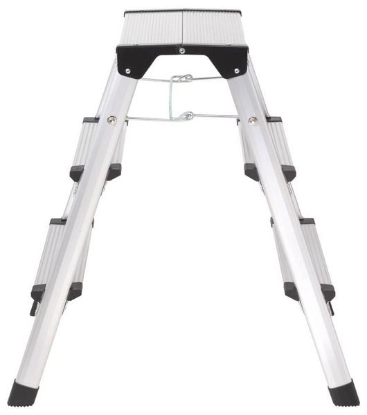 Produktbild: TOOLCRAFT TO-10104642 Aluminiumlegierung Stufen-Doppelleiter klappbar, Montage ohne Werkzeug Silber EN 14183 2.87 kg