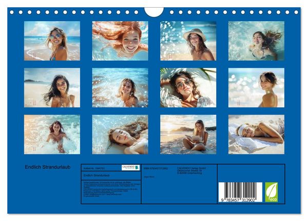 Produktbild: Endlich Strandurlaub (Wandkalender 2026 DIN A4 quer), CALVENDO Monatskalender