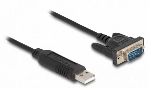 Produktbild: Delock USB-Kabel USB 2.0 USB-A Stecker, VGA 9pol. Stecker 0.50m Schwarz 66461