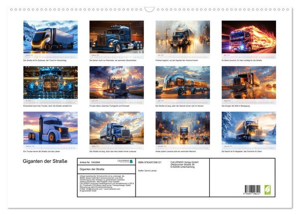Produktbild: Giganten der Stra&szlig;e (Wandkalender 2026 DIN A2 quer), CALVENDO Monatskalender