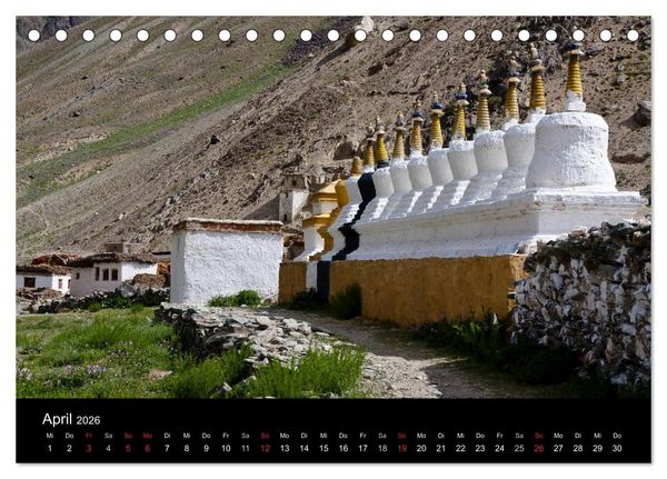 Produktbild: Buddhistische Ch&ouml;rten im Himalaya (Tischkalender 2026 DIN A5 quer), CALVENDO Monatskalender