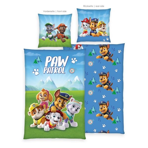 Produktbild: Klaus Hering 4432486050 - Paw Patrol Bettw&auml;sche, Paw Patrol Boys Glow in the dark, 80x80+135x200 cm
