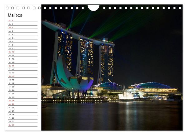 Produktbild: Singapur - Die Farben der Nacht (Wandkalender 2026 DIN A4 quer), CALVENDO Monatskalender