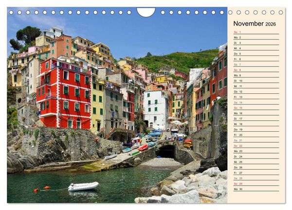 Produktbild: Cinque Terre - Malerische, vertr&auml;umte D&ouml;rfer an der ligurischen K&uuml;ste (Wandkalender 2026 DIN A4 quer), CALVENDO Monatskalender