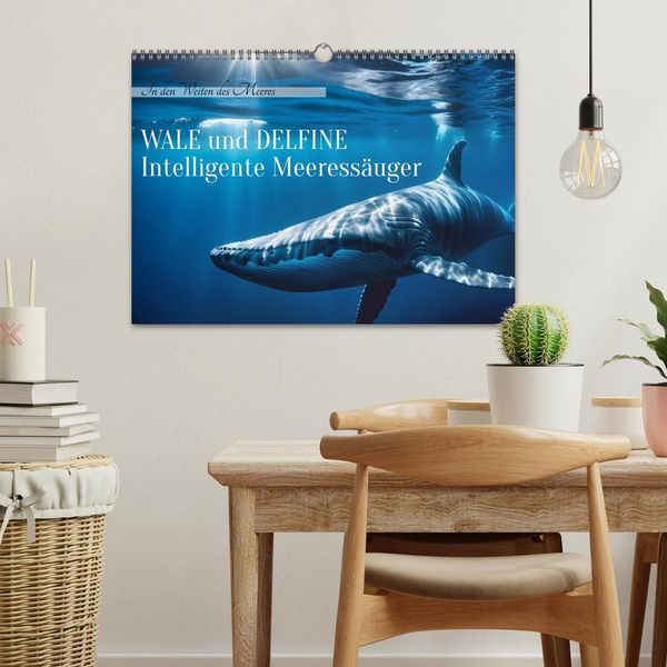 Produktbild: Wale und Delfine - Intelligente Meeress&auml;uger (Wandkalender 2026 DIN A3 quer), CALVENDO Monatskalender
