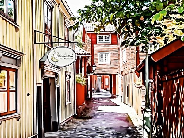 Produktbild: CALVENDO Puzzle Schwedengasse | 1000 Teile Lege-Gr&ouml;&szlig;e 64x48cm Foto-Puzzle f&uuml;r gl&uuml;ckliche Stunden