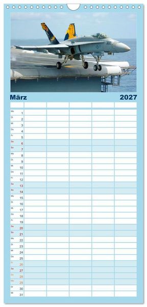 Produktbild: Familienplaner 2027 - Kampfjets - D&uuml;senj&auml;ger-Kalender mit 5 Spalten (Wandkalender, 21 x 45 cm) CALVENDO