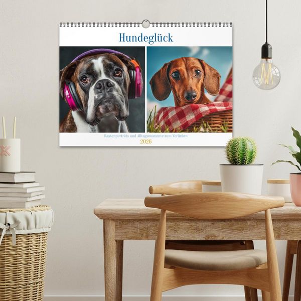 Produktbild: Hundegl&uuml;ck (Wandkalender 2026 DIN A3 quer), CALVENDO Monatskalender