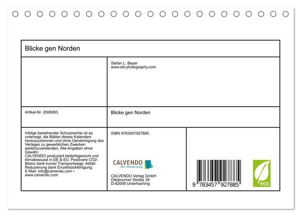 Produktbild: Blicke gen Norden (Tischkalender 2026 DIN A5 quer), CALVENDO Monatskalender