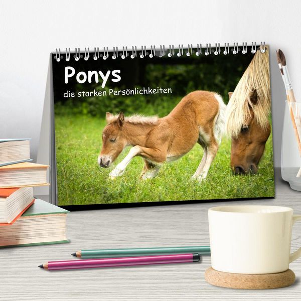 Produktbild: Ponys, die starken Pers&ouml;nlichkeiten (Tischkalender 2026 DIN A5 quer), CALVENDO Monatskalender