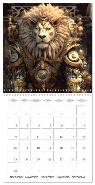 Produktbild: Cr&eacute;atures r&eacute;tro-m&eacute;caniques (Calendrier mural carr&eacute; 2026 30x30 cm) Calendrier double avec une page pour vos prises de notes