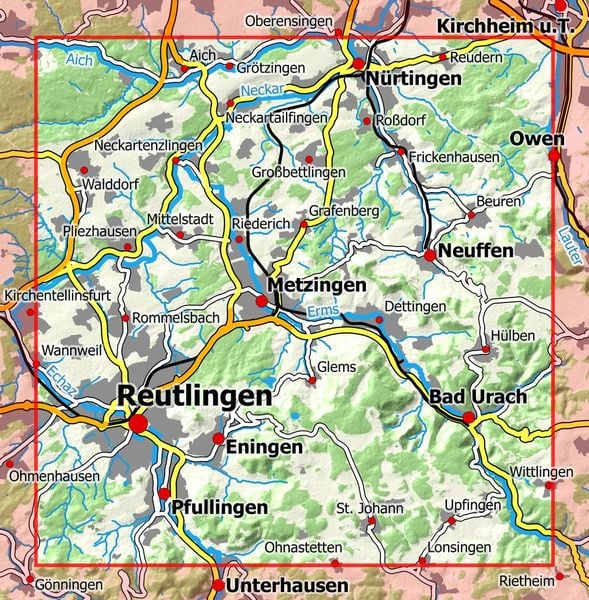 Produktbild: Reutlingen - Bad Urach 1 : 25 000, Blatt 52-538