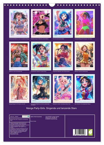 Produktbild: Manga Party-Girls. Singende und tanzende Stars (Wandkalender 2026 DIN A3 hoch), CALVENDO Monatskalender