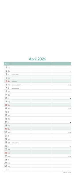 Produktbild: Kreativ-Kalender Planer für 2 2026 - 3 Spalten - 19,5x45 cm - Foto, Malen, Basteln - datiert - Kreativkalender - Foto-Kalender - Alpha Edition