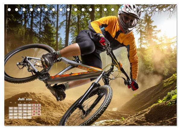 Produktbild: Abfahrtsrausch Downhill Aktion (Tischkalender 2026 DIN A5 quer), CALVENDO Monatskalender