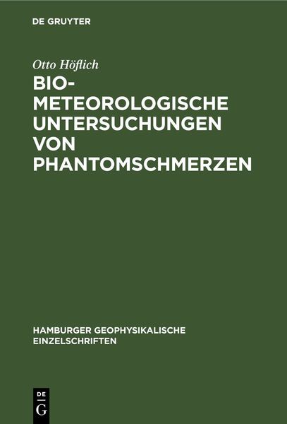 Produktbild: Biometeorologische Untersuchungen von Phantomschmerzen