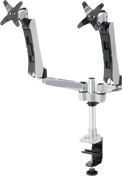 Produktbild: SpeaKa Professional Monitor-Tischhalterung SP-3947568 Flex 2 Display(s) 25,4cm (10") - 68,6cm (27") Schwarz, Silbe