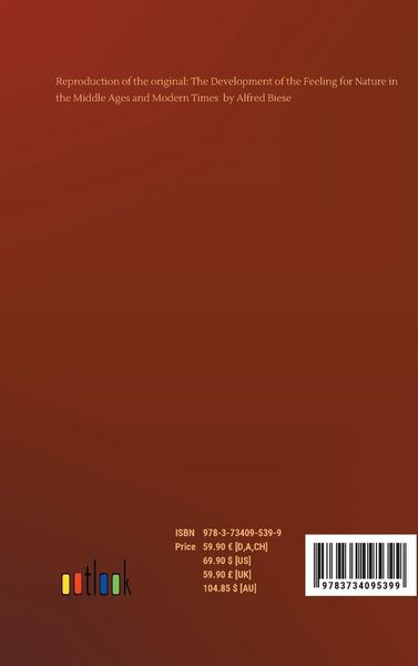 Produktbild: The Development of the Feeling for Nature in the Middle Ages and Modern Times