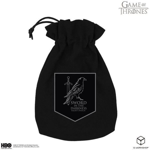 Pegasus QWO98239 - Game of Thrones, Nights Watch, schwarz, Würfelbeutel, 16,5cm