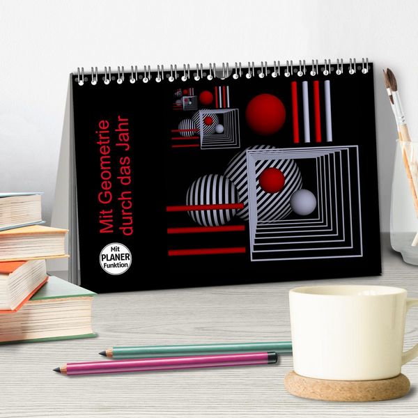 Produktbild: Mit Geometrie durch das Jahr (Tischkalender 2026 DIN A5 quer), CALVENDO Monatskalender
