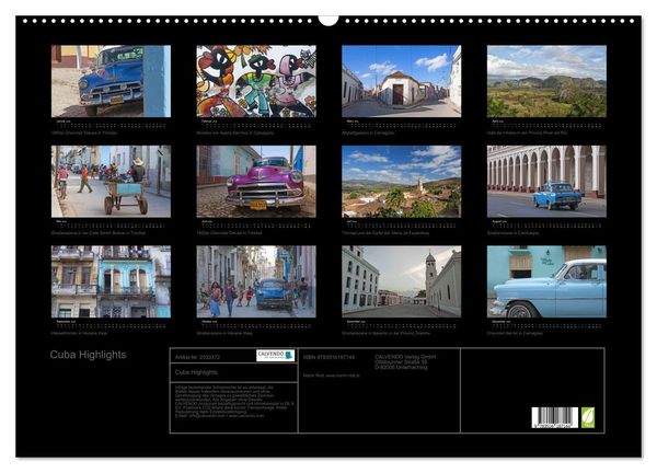 Produktbild: Cuba Highlights (Wandkalender 2026 DIN A2 quer), CALVENDO Monatskalender
