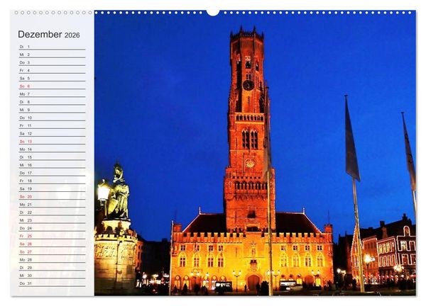 Produktbild: Belgien entdecken - Br&uuml;gge und Leuven (Wandkalender 2026 DIN A2 quer), CALVENDO Monatskalender