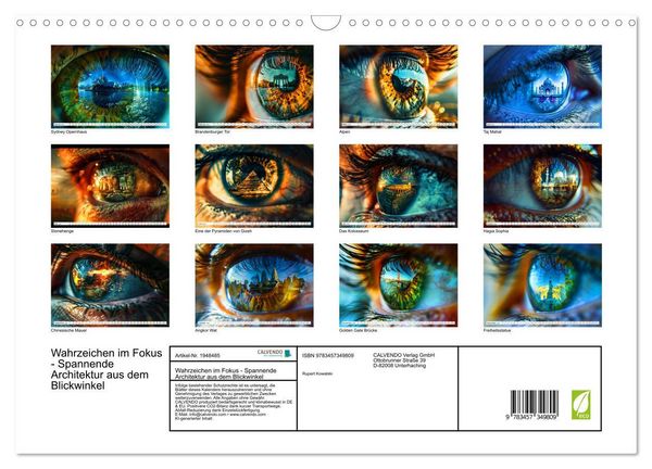 Produktbild: Wahrzeichen im Fokus - Spannende Architektur aus dem Blickwinkel (Wandkalender 2026 DIN A3 quer), CALVENDO Monatskalender