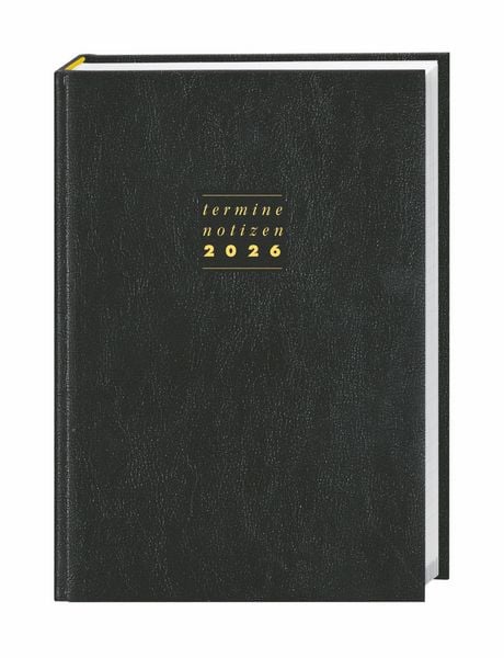 Produktbild: Terminer A6, Leder schwarz 2026