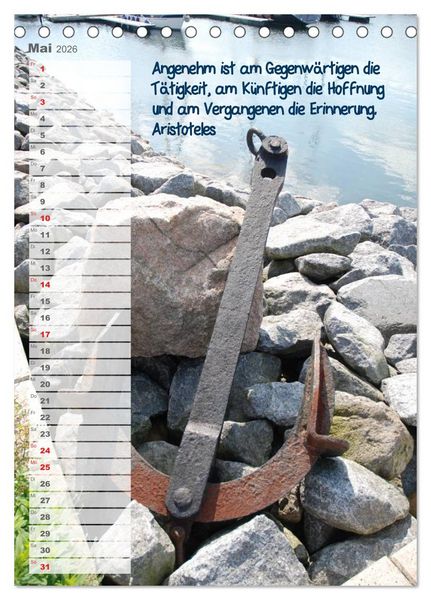 Produktbild: maritim inspiriert / Geburtstagskalender (Tischkalender 2026 DIN A5 hoch), CALVENDO Monatskalender