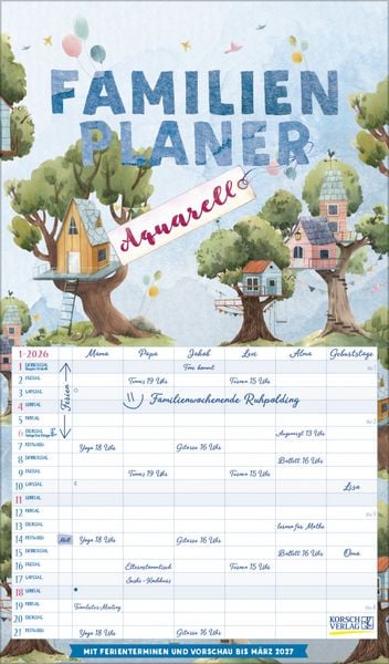 Produktbild: Familienplaner Aquarell 2026