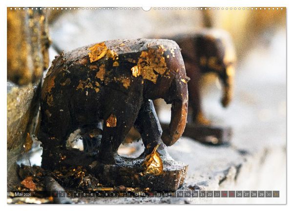 Produktbild: Buddhas tief im Fels (hochwertiger Premium Wandkalender 2026 DIN A2 quer), Kunstdruck in Hochglanz