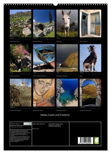 Produktbild: Hellas Inseln und Festland (hochwertiger Premium Wandkalender 2026 DIN A2 hoch), Kunstdruck in Hochglanz