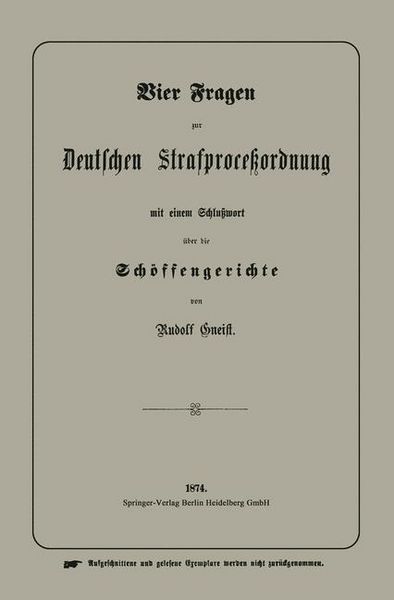 Produktbild: Vier Fragen zur Deutschen Strafproce&szlig;ordnung mit einem Schlu&szlig;wort &uuml;ber die Sch&ouml;ffengerichte