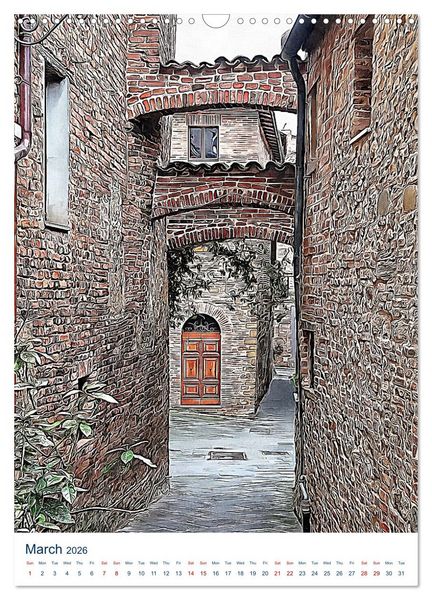 Produktbild: Umbrian Archways (Wall Calendar 2026 DIN A3 portrait), CALVENDO 12 Month Wall Calendar