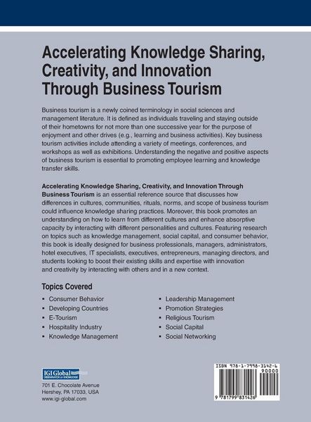 Produktbild: Accelerating Knowledge Sharing, Creativity, and Innovation Through Business Tourism