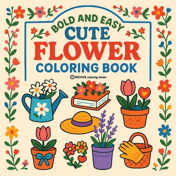 Produktbild: Bold & Easy Cute Flower Coloring Book