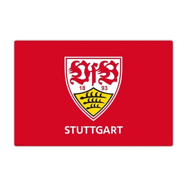 Produktbild: Cover-your-desk Schreibtischunterlage f&uuml;r Kinder und Erwachsene VfB Stuttgart Logo rot - 60 x 40 cm, aus premium Vinyl