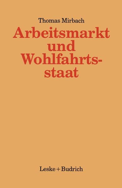 Produktbild: Arbeitsmarkt und Wohlfahrtsstaat
