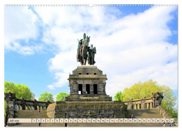 Produktbild: Koblenz - Festung Ehrenbreitstein und das Deutsche Eck (Wandkalender 2026 DIN A2 quer), CALVENDO Monatskalender