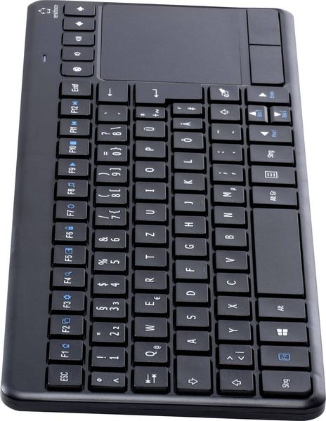 Produktbild: Renkforce MT-1006 Funk Tastatur, Touchpad Deutsch, QWERTZ Schwarz Integriertes Touchpad, Maustasten, Multimediatasten