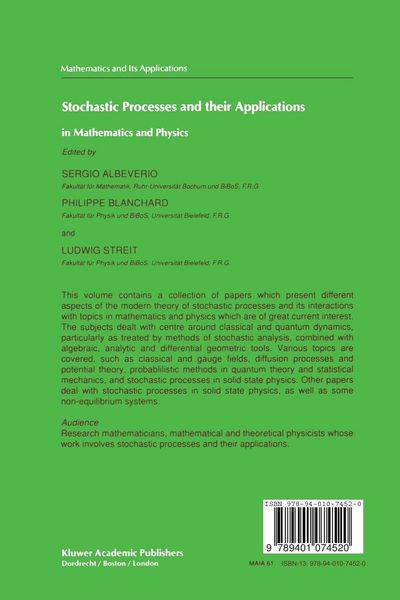 Produktbild: Stochastic Processes and their Applications