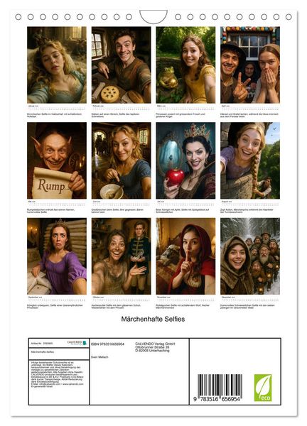 Produktbild: M&auml;rchenhafte Selfies (Wandkalender 2026 DIN A4 hoch), CALVENDO Monatskalender