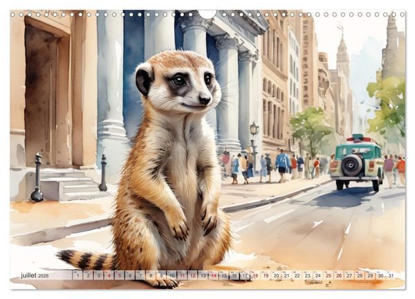 Produktbild: Suricates &agrave; New York (Calendrier mural 2026 DIN A3 vertical), CALVENDO calendrier mensuel
