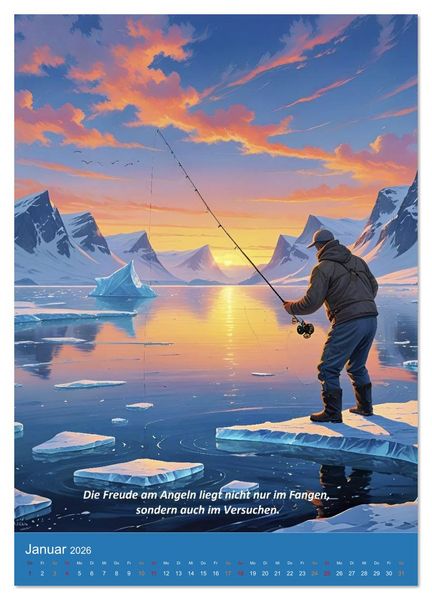 Produktbild: Angeln vor Gr&ouml;nland (Wandkalender 2026 DIN A3 hoch), CALVENDO Monatskalender