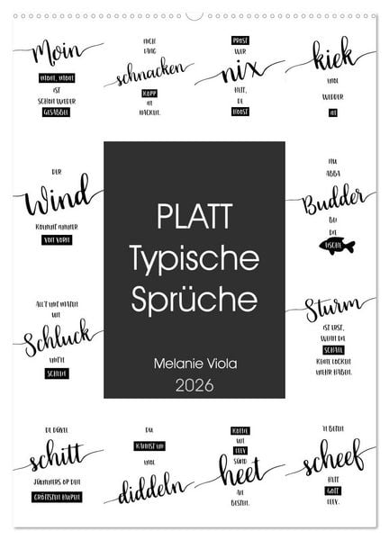 Produktbild: PLATT Typische Spr&uuml;che (Wandkalender 2026 DIN A2 hoch), CALVENDO Monatskalender
