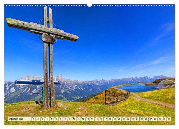 Produktbild: Gr&uuml;&szlig;e aus Saalbach (Wandkalender 2026 DIN A2 quer), CALVENDO Monatskalender