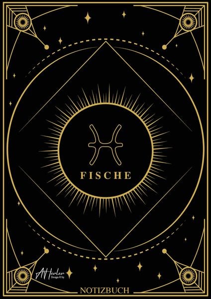 Produktbild: Edles Notizbuch Sternzeichen Fische | Designed by Alfred Herler