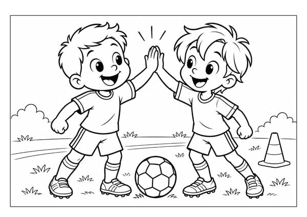 Produktbild: Kleine Kicker ganz gro&szlig;! &ndash; Fu&szlig;ball Malbuch ab 4 Jahren f&uuml;r Jungs mit 50 Ausmalbildern