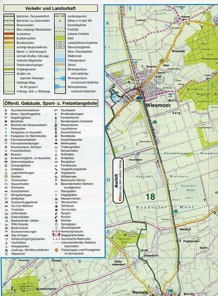 Produktbild: Ammerland Landkreis & Oldenburg, KVplan, Radkarte/Knotenpunktkarte//Routenkarte zur Ammerlandroute/Wanderkarte, 1:60.000