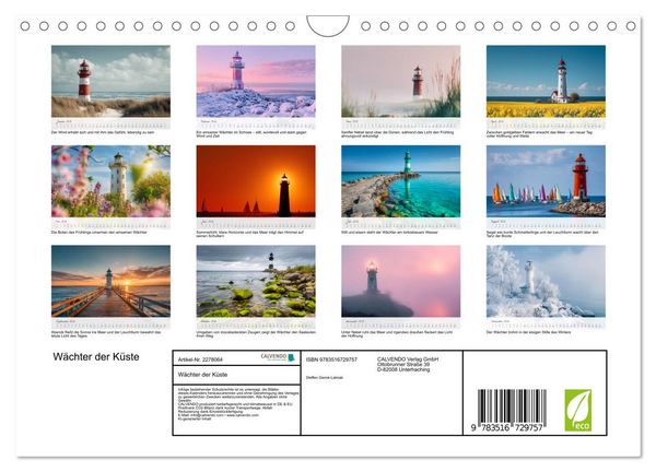 Produktbild: W&auml;chter der K&uuml;ste (Wandkalender 2026 DIN A4 quer), CALVENDO Monatskalender